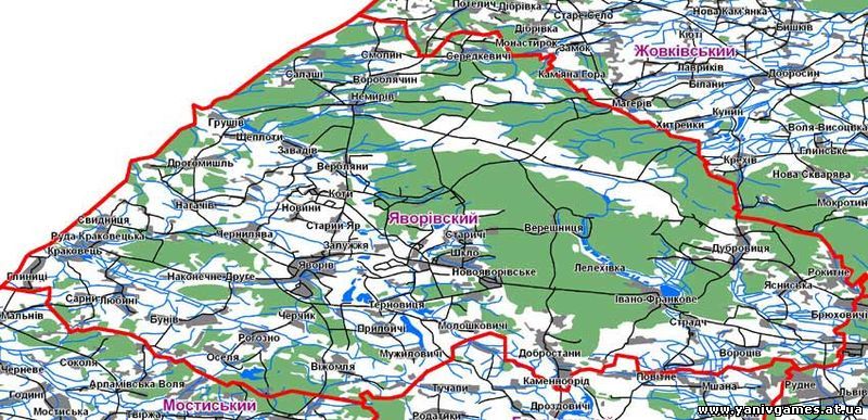 Яворівський район (карта)